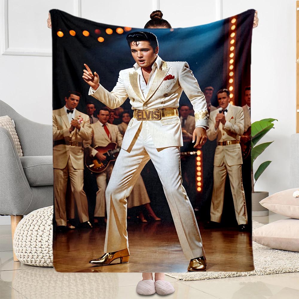 Elvis Presley Performance Blanket Ultra-Soft Suitable for Picnics Bedding Office Chair All-Season Use Stylish Decor Gift for Travel Home Birthdays