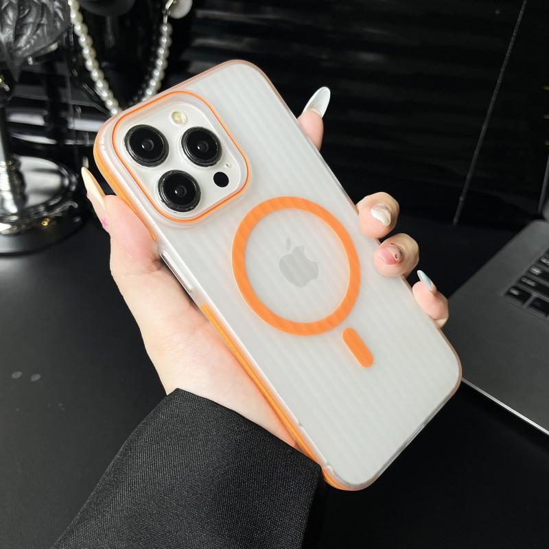 Magnetic Snap-On Phone Case IPhone 15 Pro Max 14 Series TPU Soft Matte Anti-Slip Shockproof Cover