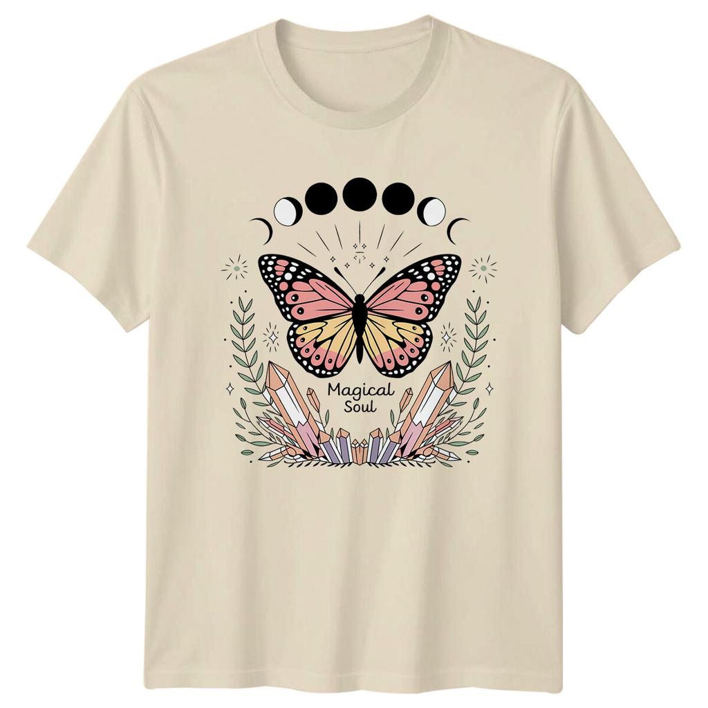 Magical Soul Butterfly Moon Phases Boho Celestial Unisexs Unisexs TShirt