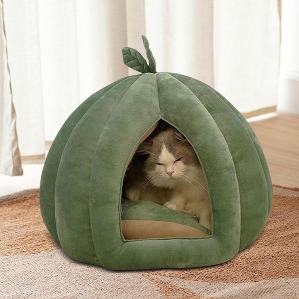 Закрытое гнездо для кошек для домашних животных, дизайн в виде тыквы, съемная палатка для котят и собак