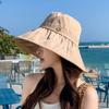 Outdoor Sun Protection Hat For Women Large Brim Stylish Summer Summer Hat With Drawstring