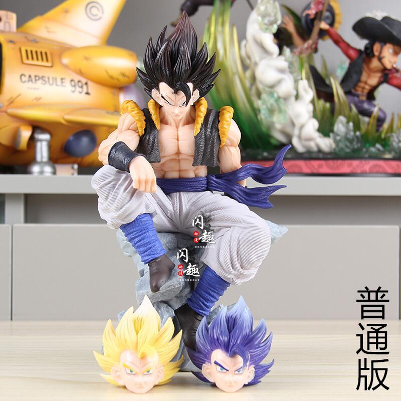 30cm Z Vegetto Anime Figuras Gogeta Action Figures With Two Heads Dbz Manga Gk Statue Decor Collection Children Toy