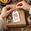 Paper Labels with Twine 50 Pcs Christmas Gift Tags, Merry Thick Santa Claus Tags Jute Rope for Holiday Wrapping, DIY Crafts, New Year Party