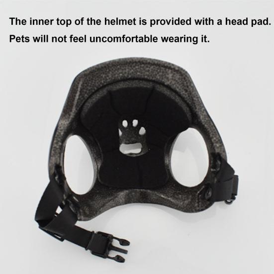 Pet Helmet with Ear Holes Dog Safety Hat Windproof Adjustable Puppy Motorcycle Helmet for Outdoor Riding Hiking Cycling