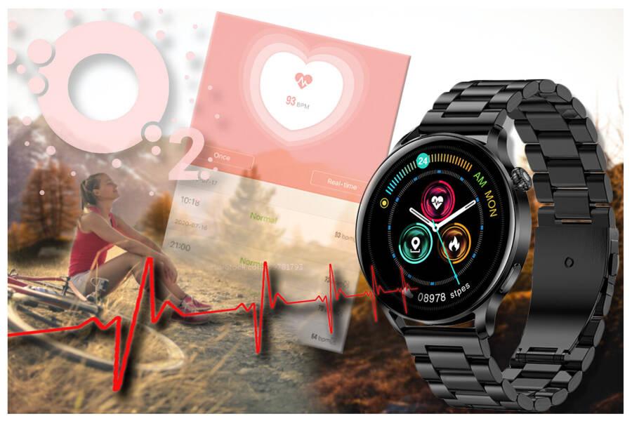 Smartwatch Rubicon Rnce81 - Wykonywanie Połączeń, Pulsoksymetr (Sr045C)