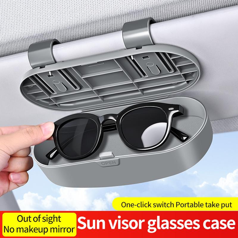 Car Glasses Box, Glasses Sunshade, Sunglasses Car Storage Multi functional Sunglasses Clip Storage Box