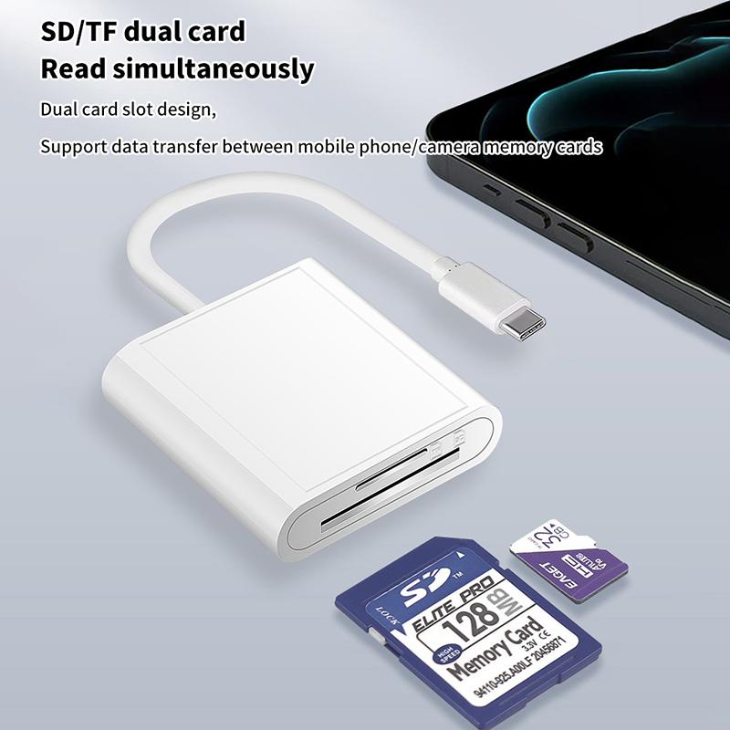3в1 Otg адаптер для Lighting Type-C на TF SD USB кард-ридер для Macbook Apple Iphone Huawei Xiaomi Camera Photo Data Converter