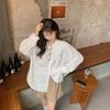 Pink Casual Loose White Shirt for Women Oversize Basic Long Sleeve Button Up Blouse Female Autumn Winter All-match Lapel Shirts