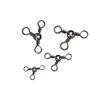 Рыболовные крючки Nickel Swivel Hook Трехсторонний вертлюг Рыболовные вертлюги Тройничные вертлюги Рыболовный соединитель