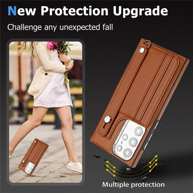 Кожаный чехол-бумажник для телефона с картой для iPhone 15 Pro Max 14 13 Plus 12 11 для Samsung Galaxy A54 A34 A14 A73 A53 A13 S23 Ultra S22 Plus с откидной крышкой-подставкой