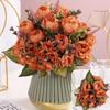 Anti-UV Wedding Arch Flower 9Heads Artificial Flower Vintage Simulation Rose  Home Decor