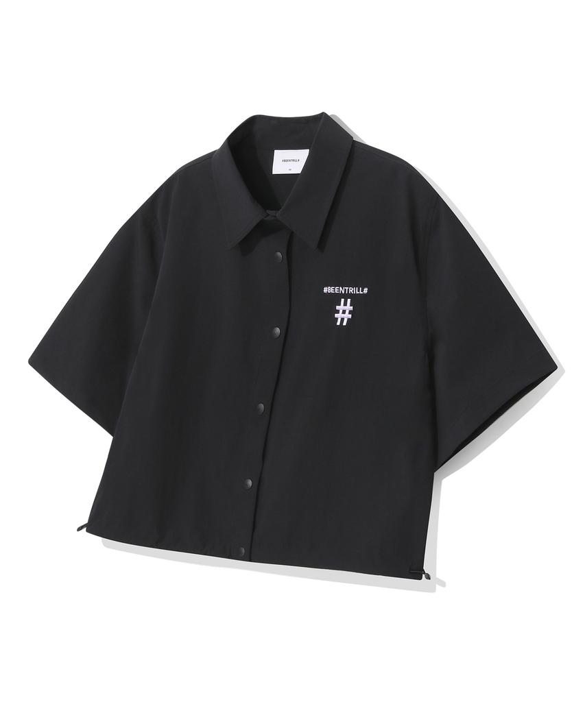 BEENTRILL NEWYORK Женская плетеная технологичная укороченная рубашка (черный)