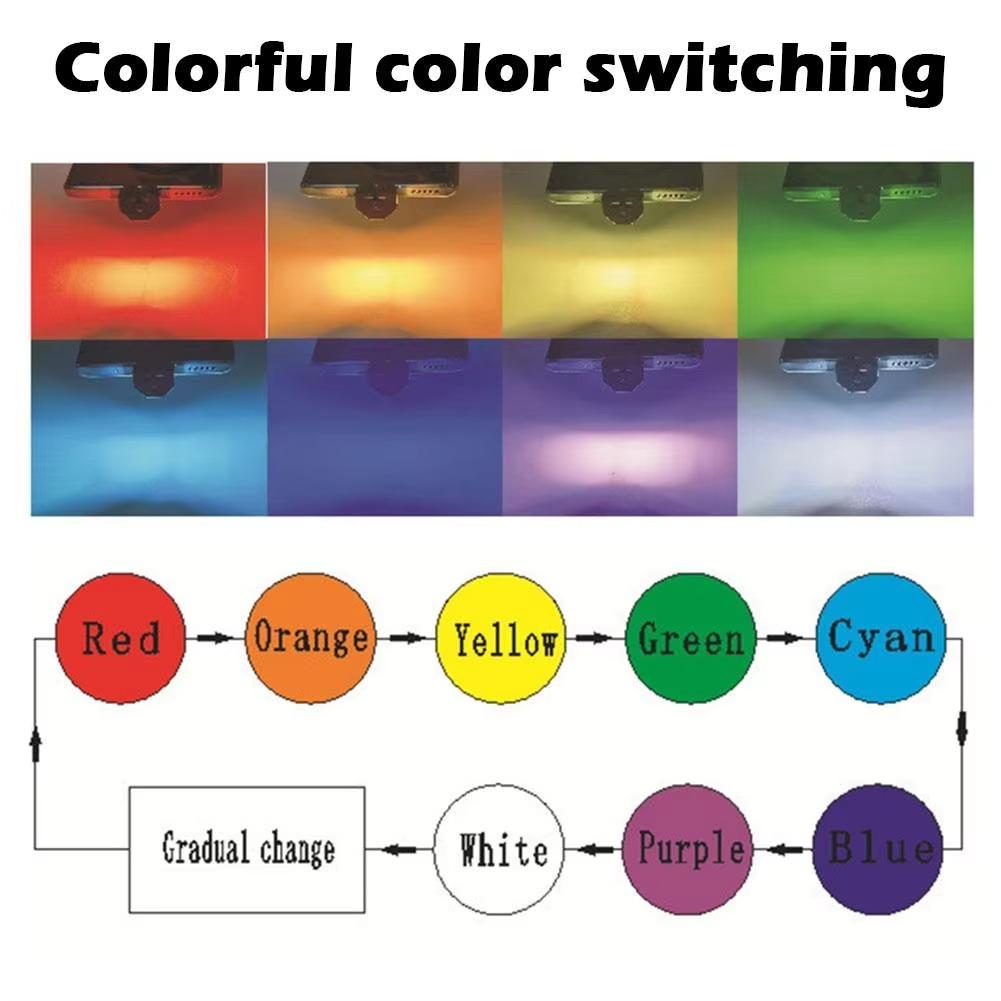 Мини Type-C USB-C LED RGB Многофункциональный окружающий ночник 8 цветов с возможностью изменения Неоновая лампа 5 В для автомобиля, компьютера и павербанков