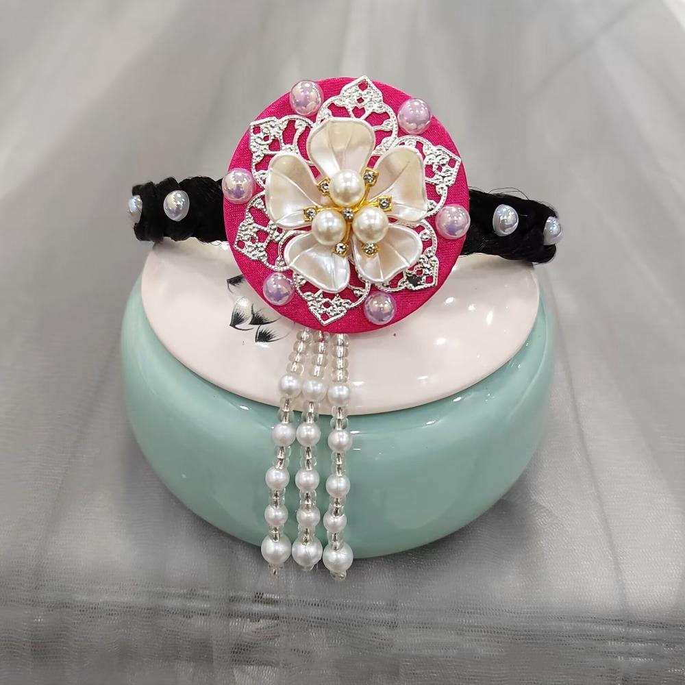 Tassel Hanbok Hairband Pearl Stage Dance Hair Hoop Sweet Korean Headband  Wedding