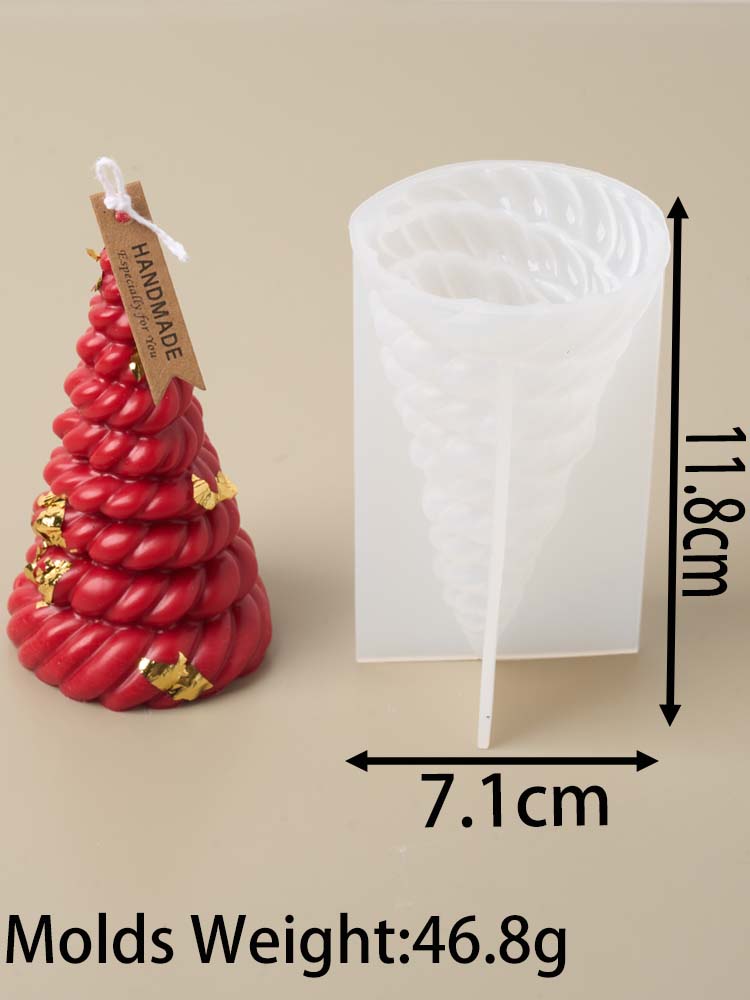 3D Конопляная веревка Рождественская елка Силиконовая форма для свечей DIY Рождественские свечи Набор для мыловарения Гипс Смола Инструменты для выпечки Домашние праздничные подарки