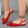 Ladies Shoes Closed Toe Women's Sandals Fashion Daily Sandals Women Bow Tie Pointed Toe Slip On Plus Size Shoes Women