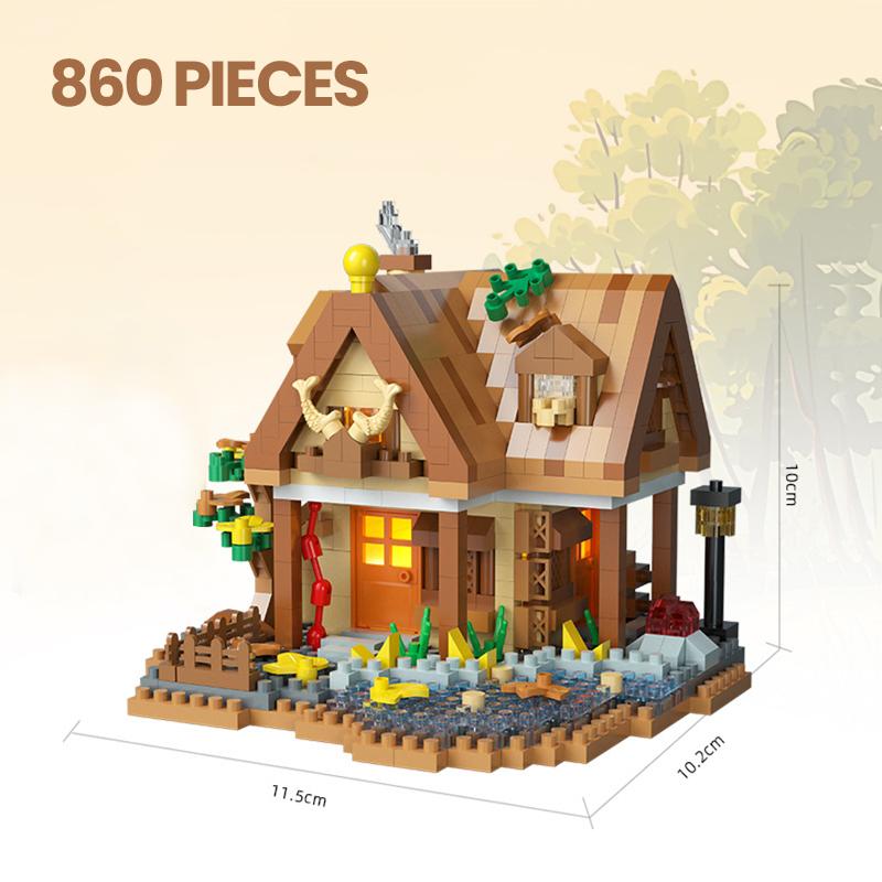 Forest Tree House Building Block Street View Windmill Assembly Construction Brick Children's Puzzle Toys for Kids Birthday Gifts
