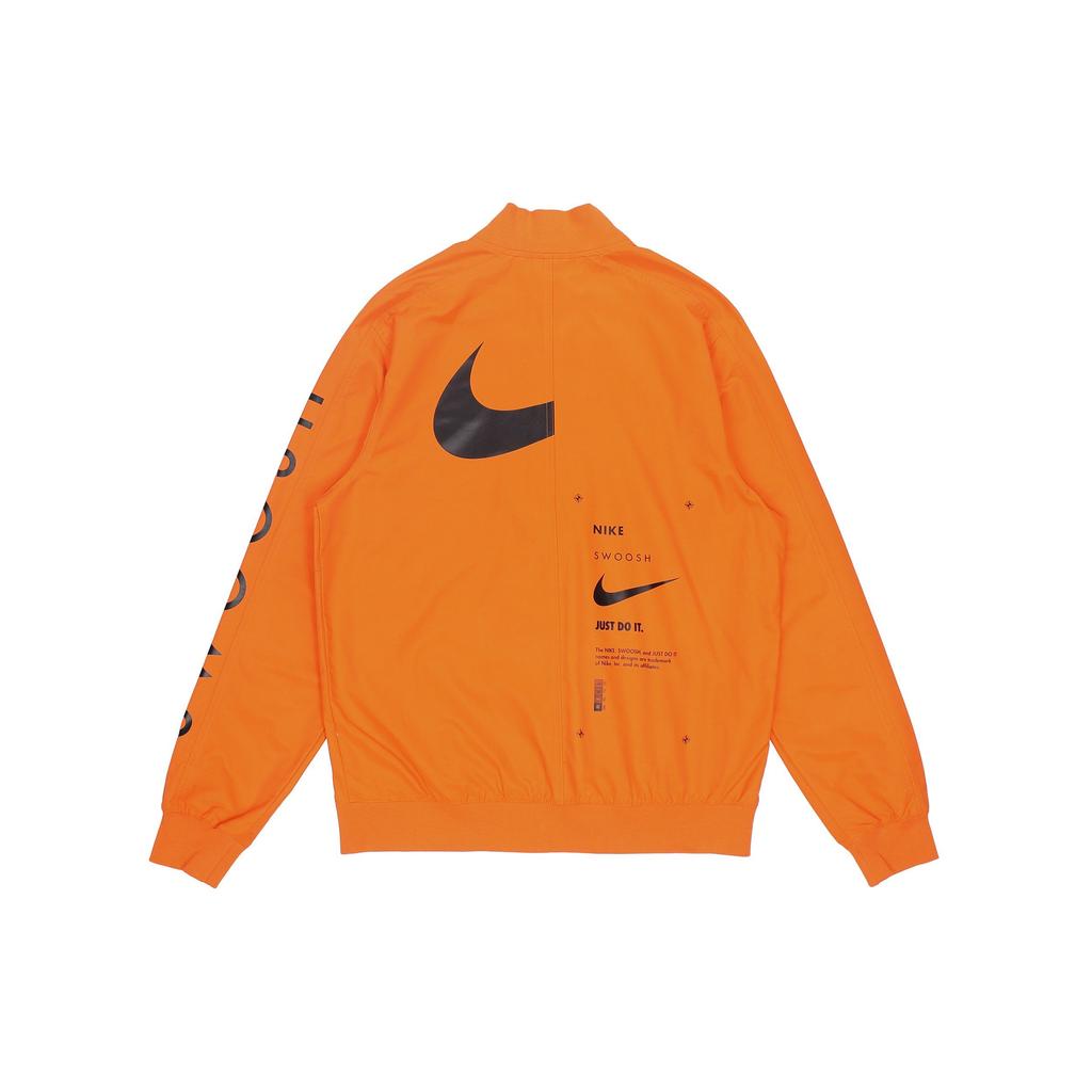 Nike Спортивная одежда с логотипом-галочкой и бейсбольным воротником, приталенная куртка на молнии, мужская верхняя одежда, оранжевый DJ5368-801