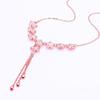 Purple Gold Tassel Hollow Pentagram Flower Necklace Temperament Fashionable Rose Gold Plated Chain