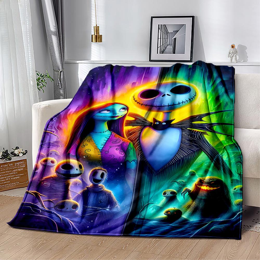 Nightmare Before Christmas Blanket Soft Warm Cozy Great for Office Chair Bed Office Four Seasons Multipurpose Playful Design