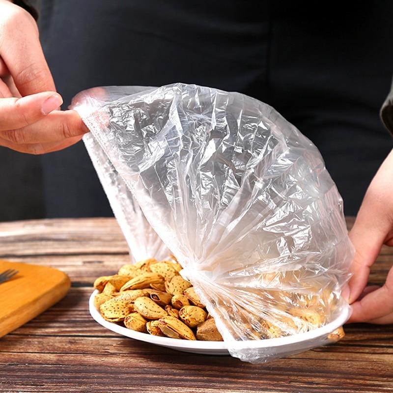 100 шт. одноразовые крышки для пищевых продуктов, пластиковая упаковка, эластичные крышки для пищевых продуктов для хранения фруктовых мисок, кухонная пленка для сохранения свежести еды