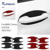 Car Door Handle Bowl Panel Cover Interior Trim Soft Real Carbon Fiber Sticker For BMW 3 Series G20 G28