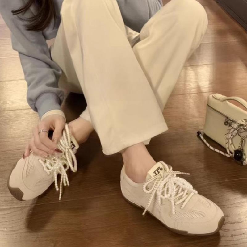 Спортивные туфли Girly Pearl Strap из натуральной кожи с внутренним увеличением высоты, повседневные немецкие кроссовки Forrest Gump