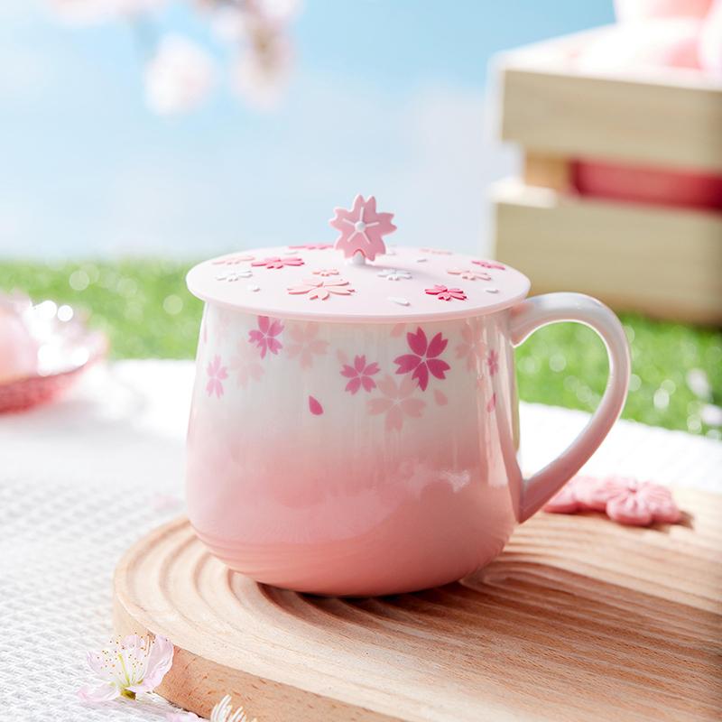 Cherry Blossom Pattern Silicone Cup Lid