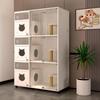 Three-Tier Solid Wood Cat Villa: Display, Boarding, Breeding, Birthing, and Cattery Cabinet.