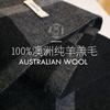 Black and Gray Grid Wool Scarf Men's Winter Versatile High-end Men's Scarf Thickened Warm Knitting
