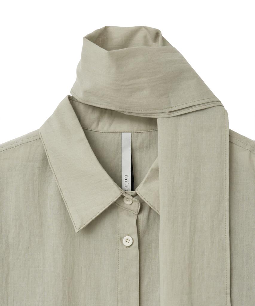 NOIRER FOR WOMAN Pale Scarf Loose Fit Shirt (Pale Mint)