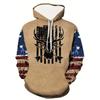 Vintage Men's Hooded Sewatshirt Deer Prin Hoodie Fall Casual Short Sleeve Top Fashion Outdoor Pullover Male Oversized Clothing