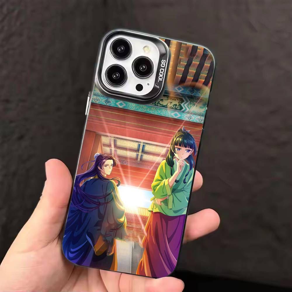 T-A-Дневники аптекаря Маомао Чехол для телефона Для iPhone 17 16 15 14 13 12 11 Pro Max Plus Серебристый конфетный Матовый чехол