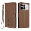 For Xiaomi Redmi K90 Pro Max 5G Wallet Case with Wrist Strap Love Cat Pattern Imprint Leather Phone Cover