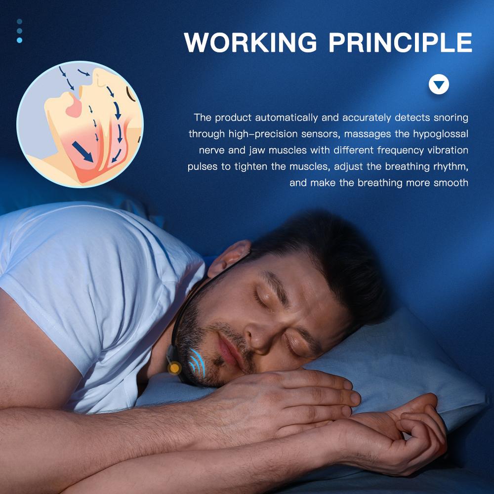 Ems Pulse Stop Snore Portable Comfortable Sleep Well Stop Snore Health Care Sleep Apnea Aid Usb Smart Anti Snoring Device