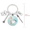 Care Dental Nurse Keychain With Medical Syringe And Stethoscope Gift Pattern