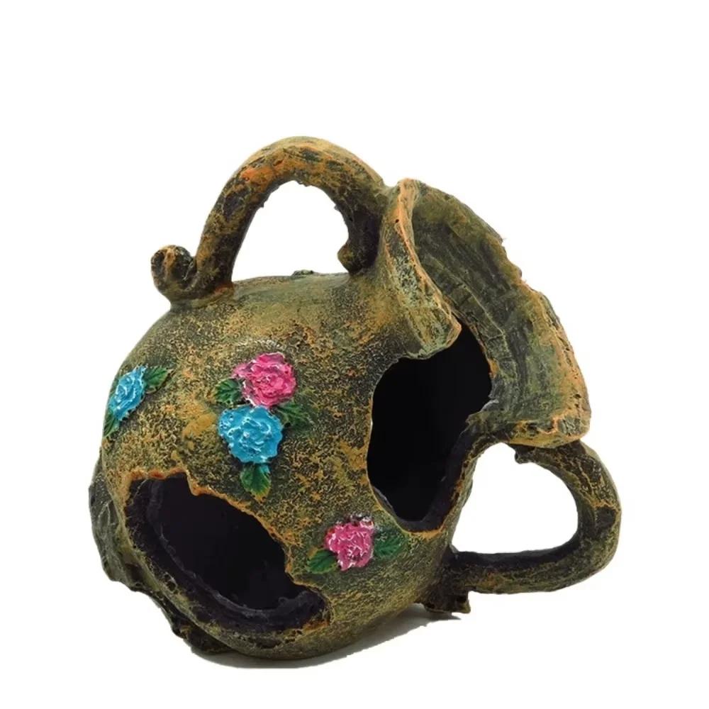 Аквариум Искусственная Бочка Пещера Смола Украшения Декорации Ландшафтные Аксессуары Для Аквариума Аквариумные Декоративные Принадлежности