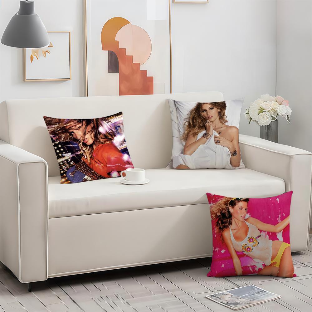 Model Actor GGisele Bundchen Birthday Anniversary Gifts Double Sided Printed Zipper Cushion Cover Soft Skin Bedding