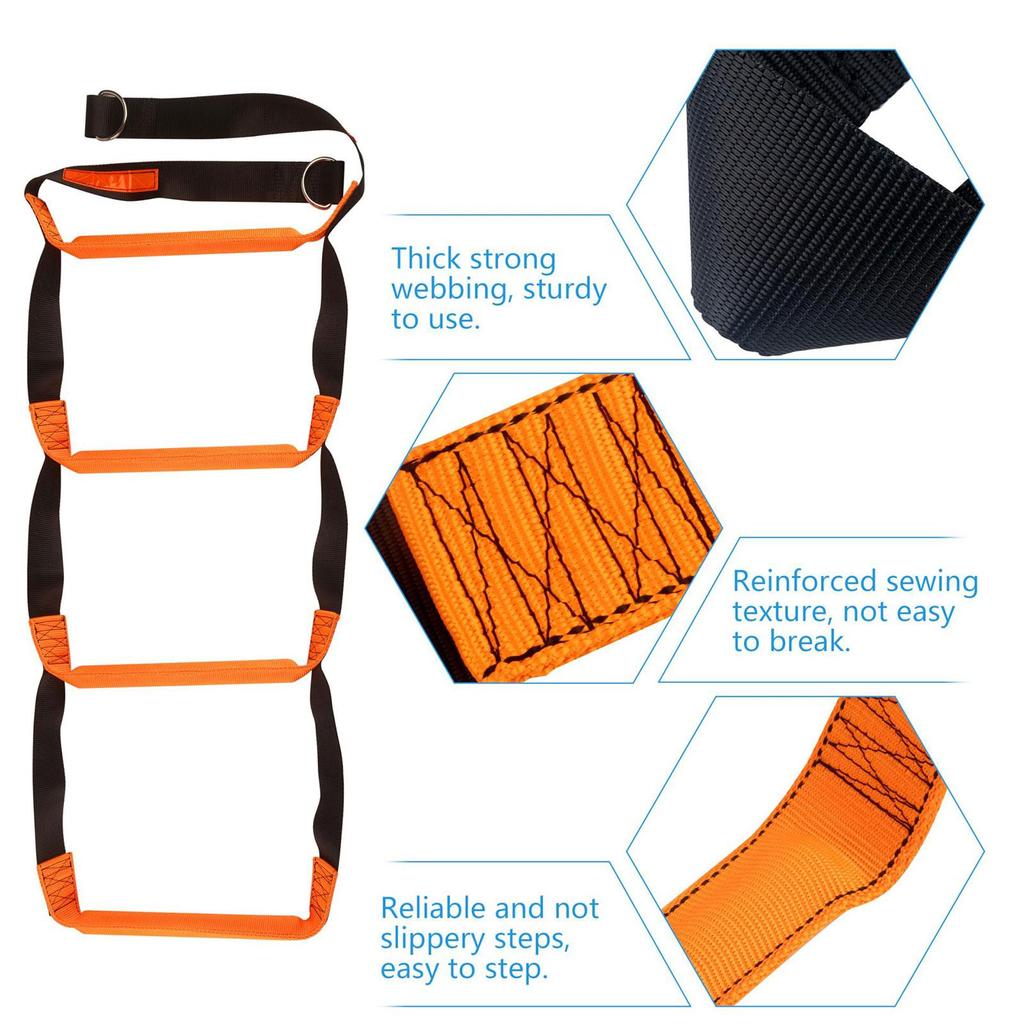 Rope Ladder Anti Skidding Steps Swim Portable for Fishing Boats Kayak