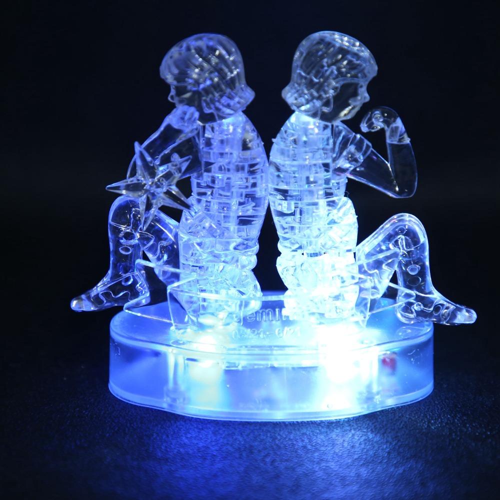 DIY Constellations Crystal Puzzle Gemini Shape Puzzle Crystal Puzzle Jigsaw Night Light Use