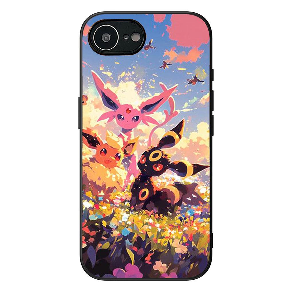 Soft Phone Cover for Apple iPhone 17 16 14 15 Pro Max Plus 15+ 16E XR ProMax Air Case Espeon P-Pikachus Umbreon P-Pokemons
