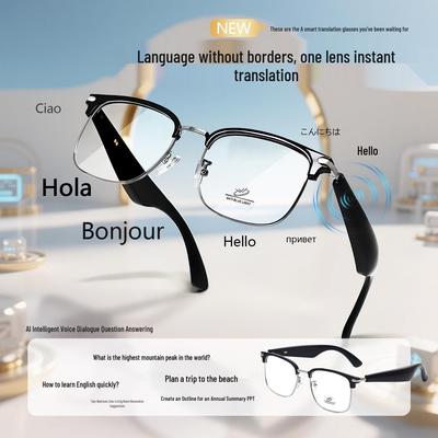 Bluetooth-переводные очки с ИИ: Поддержка 100+ языков в реальном времени, Музыка и звонки