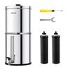 VEVOR Gravity-fed Water Filter System, 2.25G 304 Stainless-Steel Countertop System, Water Filtration System, Reduces Lead and up to 99% of Chlorine