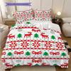 1PC Christmas Theme Pattern Bedding Quilt Set Quilt Cover Pillowcase Home Decoration Birthday Gift (1 * Duvet Cover + 2 * Pillowcase, Without Core)