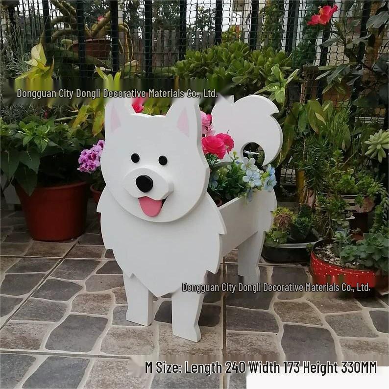 Independent Station Cross-border Garden Art Craft Ornaments: Dog & Cat Flower Pot and Planter