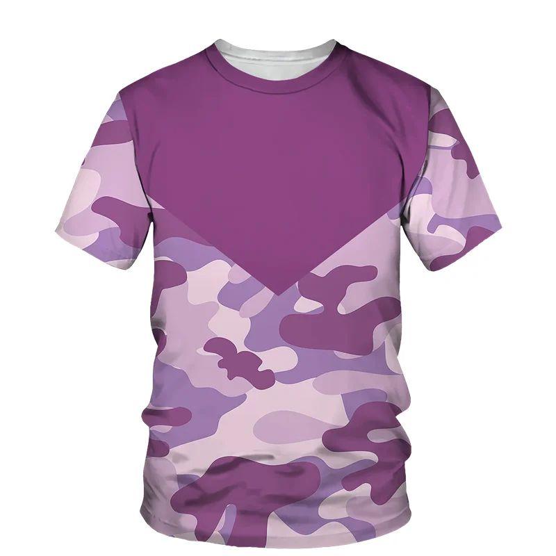 Летняя мужская камуфляжная жесткая повседневная спортивная одежда на открытом воздухе, футболка с 3d принтом, джунгли, с круглым воротником, с коротким рукавом, свободный уличный топ больших размеров