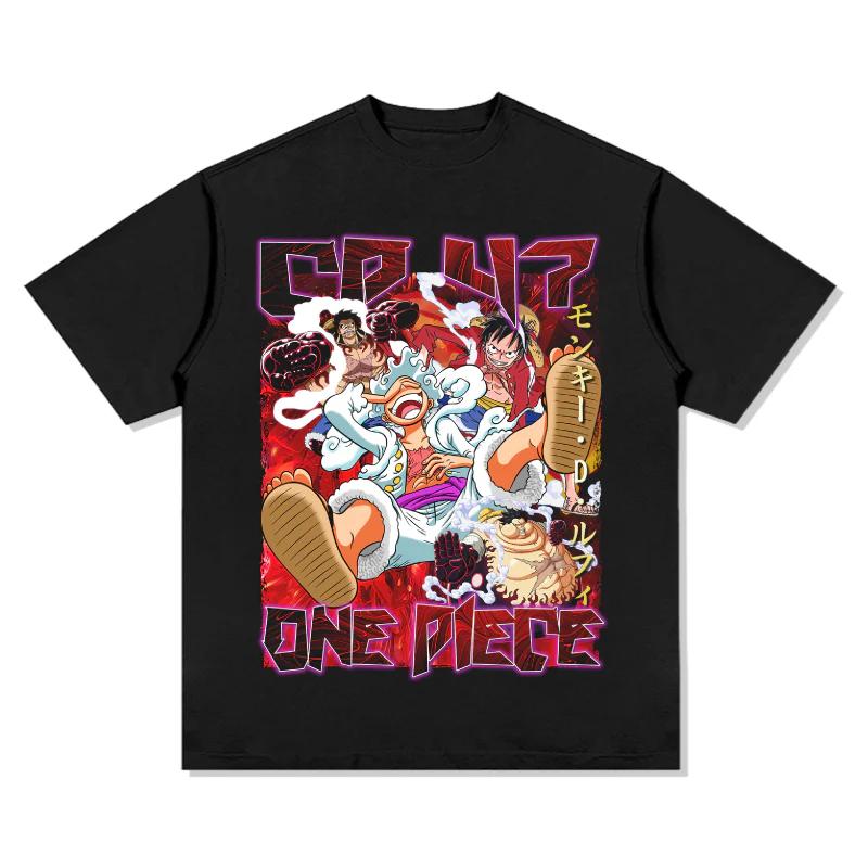 Хлопковая футболка с принтом аниме One Piece, летняя, для мужчин и женщин, для поклонников аниме, ретро, удобная, дышащая, уличная футболка