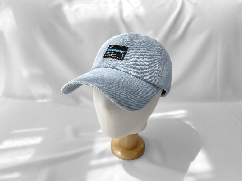 Женская/унисекс джинсовая бейсболка с принтом улыбки. Базовая бейсболка.