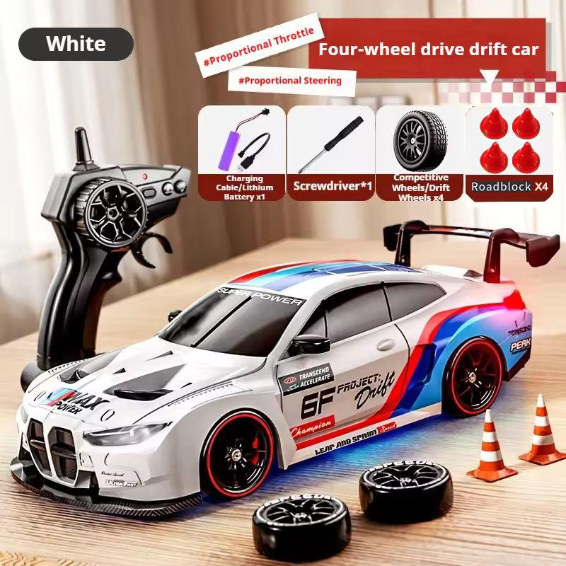 4WD RC Drift Car With LED Light 2.4G Radio 20KM/h High Speed Remote Control Racing Cars Vehicle Model Toy Gift for Boy Girl Kid