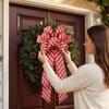 High-end Style Red Bow Tree Topper Large Striped Extra Large Bow Decor  Christmas Decorations